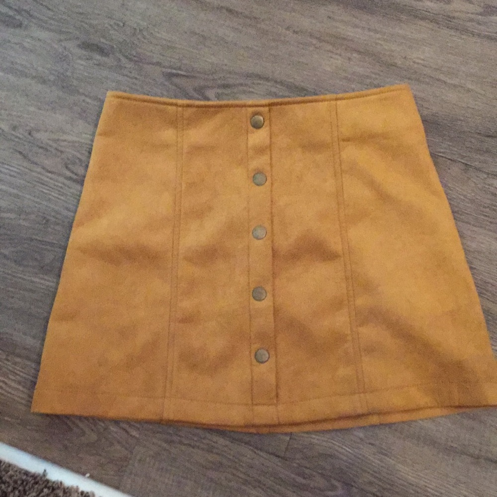 Mustard yellow suede skirt